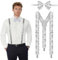LYNBLY Glitzer Pailletten Hosenträger, Pailletten Hosenträger Set, Damen Herren Hosenträger Pailletten mit Fliege, Einstellbar Elastisch für Karneval Party Show, Kostüm Party Zubehör