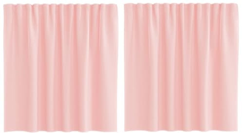 vidaXL Voile-Vorhänge mit Schlaufen, 2 Stück, Rosa, 140 x 140 cm, Netzvorhang, transparenter Vorhang, Voile für Fenster, Fensterbehandlung, reiner Voile-Vorhang