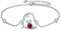 enjoylifecreative Teddybär Armband für Damen 925er Sterling Silber Bär Armkette mit Juli Geburtsstein Teddybären Schmuck Valentinstag Geburtstag Geschenk für Frauen und Mädchen
