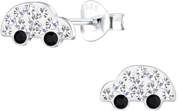 Monkimau Mädchen Ohrringe Auto | Ohrstecker aus 925 Sterling Silber | Kinderohrringe hypoallergen