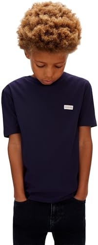 Calvin Klein Jungen Logo Label Ss T-Shirt Lvcksja08b S/S T-Shirt