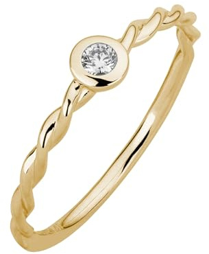 Lyomi Damen Ring 585/- Gold Glänzend Diamant Lab Grown gelb 0,06ct. 067370182-1