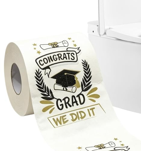 Glückwunsch-Toilettenpapier - Klardruck, lustig, 2026, 3-lagig und verdickt | Abschluss-Toilettenpapierrolle - Geeignet Für Mittel- Und Oberstufe, Hochschule, Esstisch Und Badezimmer