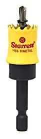 Starrett HSS Bi-Metal Hole Saw - CSC16 Cordless Smooth Cutting Hole Saw For Wood Plastics Steel Various Materials - 16 mm