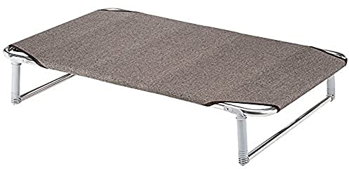 Ferplast Klappbett für Hunde Dream 100, Liege aus massivem Aluminiumrahmen mit Stoffbezug und verstärkten Gummibändern, 105 x 63 x H 18 cm Taupe