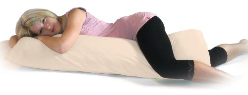 Dukal | Bezug für Seitenschläferkissen | 40 x 120 cm | aus hochwertigem DOPPEL-Jersey | 100% Baumwolle | Farbe: Creme