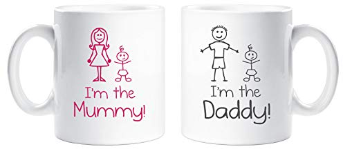 60 Second Makeover I'M THE MUMMY I'm The Daddy Tasse set famille présent Neuf PAPA MAMAN PAPA neuf bébé cadeau tasse en céramique