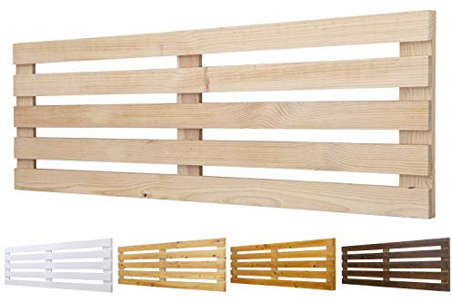 Palets Talavera Kopfteil aus Massivholz, Modell Venecia, für 80 cm, 90 cm, 110 cm, 135 cm, 150 cm breite Betten. Hardware enthalten (160cm x 60cm, Natur)