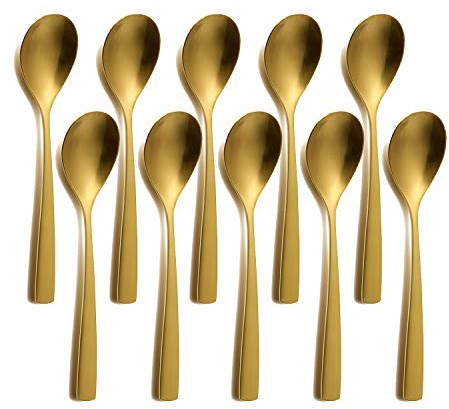 10er SET COMAS 6100 Kaffeelöffel BARCELONA GOLD Edelstahl 18/10 / PVD-Beschichtung/Gold-Finish