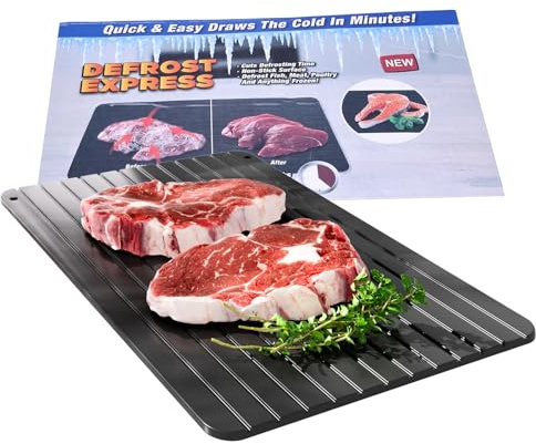 Placa de descongelación rápida de aleación de aluminio, herramienta de cocina para congelar ingredientes de descongelación rápida como carne, filete, pollo y pescado, sin electricidad, sin microondas