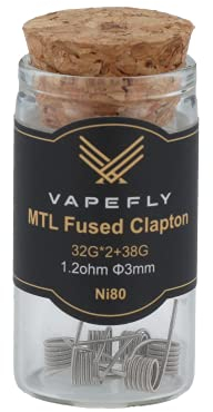Vapefly MTL Fused Clapton Ni80 Prebuilt Coil für e-Zigarette, 1,2 Ohm, 6 Stück