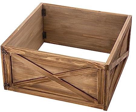 glitzhome Cache-pied décoratif en bois naturel pour sapin de Noël 55,9 cm