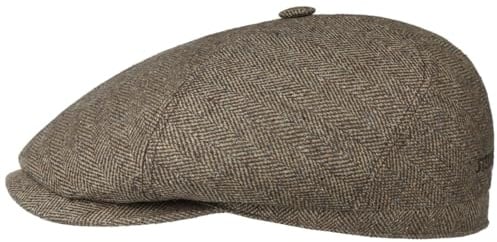 Stetson Milner Flatcap Herren Made in EU Hoher UV-Schutz Elegante Schiebermütze 100% Seide Baumwollfutter Sommer Winter beige-braun 57 cm