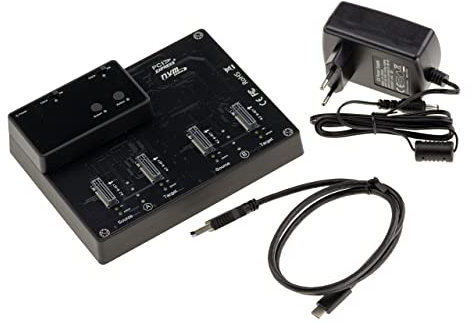 KALEA-INFORMATIQUE Docking station USB per 4 SSD M2 NVMe, collegamento USB3.2 Gen2 da 10 GB. Dock con funzione CLONING e alimentazione esterna.