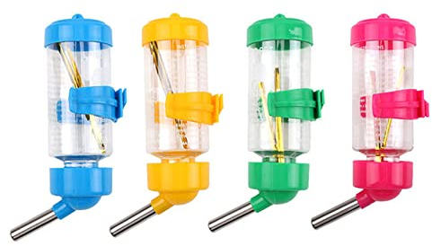 Bottiglie d'Acqua Per Criceto, Abbeveratoio per Conigli Beverino, 4 PCS Dispenser Di Acqua Per Piccoli Animali, Abbeveratoio Criceto Criceti, per Porcellini d'India, Scoiattoli