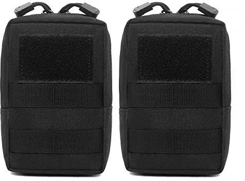 Kleine Molle Tasche, 2 Stück Taktische Hüfttaschen, Wasserdicht Gürteltasche Beutel für Camping Wandern Jagd, 11x7x16,5cm