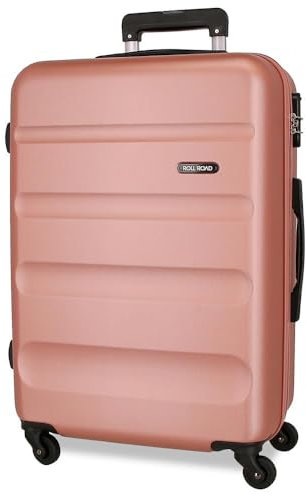 ROLL ROAD Flex Valigia Media Nude 46 x 65 x 23 cm Rigida ABS Chiusura a Combinazione Laterale 56L 3,16 kg 4 Ruote Rosa, Talla única, Valigia Media, Rosa, taglia unica, Valigia media