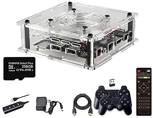 Super Console X PRO Plus, 256-GB-Videospielkonsole Mit 2 Wireless-Controllern, Integrierten Über 50.000 Spielen, Unterstützung Für 5 Spieler, Für 4K-TV-HD/AV-Ausgabe, Mit PS1/PSP/MAME Usw