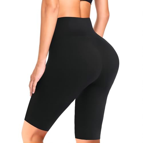 flintronic Radlerhose Damen, Damen Kurze Sporthose, Leggings Blickdicht, Yoga Hose High Waist, Elastisch Sport Shorts, Bauchweg Leggins für Sport, Laufen, Workout, Biker, Yoga