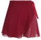 Damen Ballettrock Wickelrock Dunkelrot Chiffon Tanz Rock Verstellbare Taille Krawatten Gymnastik Ballettrock