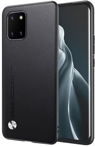 EASSGU Custodia per Samsung Galaxy Note10 Lite/Galaxy A81 (6.7 Inches), Cover per Telefono in Stile Business con Retro in PU Pelle - Nero