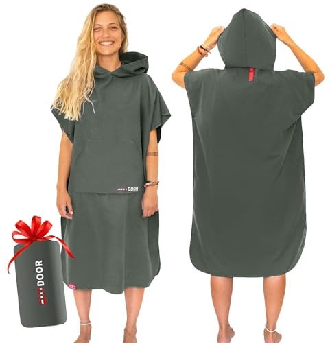 AUTDOOR® Mikrofaser Badeponcho Damen & Herren - nachhaltig aus 100% recycelten PET-Flaschen - Handtuch als Umziehhilfe für Strand und Wassersport - schnelltrocknend & kompakt (Medium, Grün)