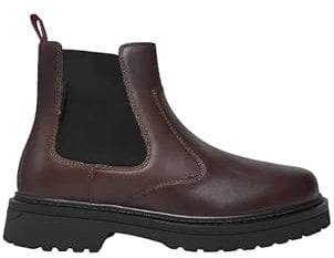 Tommy Jeans Uomo Stivaletti Chelsea in Pelle, Marrone (Velvet Brown), 45