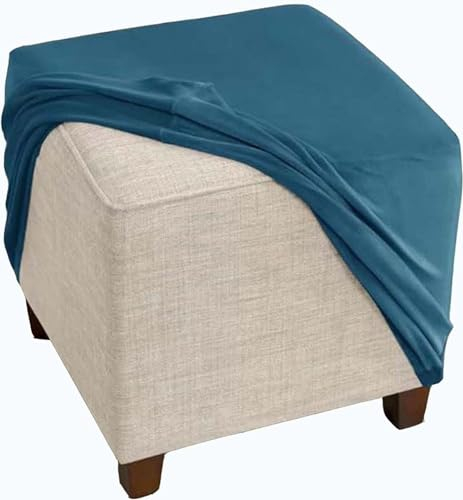 Fußhocker Bezug Ottomane Quadratisch Schonbezug Hockerbezug 60x60 /40x40 Stretch Samt Husse für Fußhocker Ottomanischer Hocker-Bezug Überzug Hocker Protector Waschbar ( Color : #10 , Size : 60x60cm/24