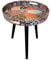 Simmer Stone Round Indoor Side Tables with Detachable Wooden 3 Legs, Versatile Tray Table, Perfect For Round Coffee Table Tea, and Relaxation Time 17.7 Inch (Indian Style)