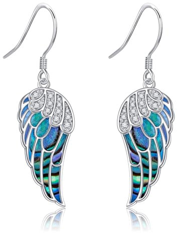 DAYLINLOVE Engel Flügel Ohrring 925 Sterling Silber Flügel Dangle Drop Ohrring Engel Schmuck für Frauen