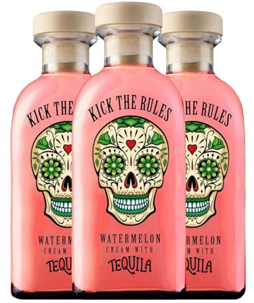 Tequila Lasil Kick The Rules Crema de Sandía con Tequila Watermelon 70 cl (Caja de 3 Botellas de 70 cl)