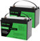 DATOUBOSS 2 * Batterie 12V 100Ah LiFePO4, Batterie Lithium avec BMS 100A, 4000-15000 Cycles Profondes, 1280Wh Energie, Prise en Charge en Connexion Série/Parallèle, pour Camping-Car, Système Solaire