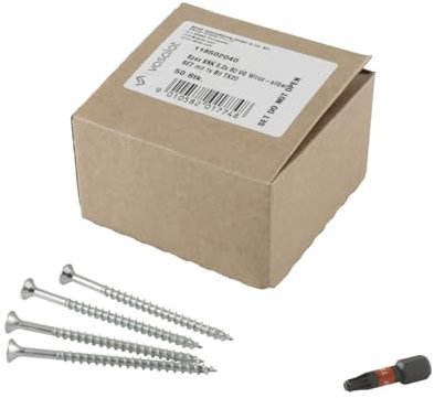 Spax 5x80 Senkkopfschrauben Vollgewinde TX20 4CUT mit Wellenschliff, T-Star plus & Spax Bit T-Star plus T20, Wirox - 51-teilig