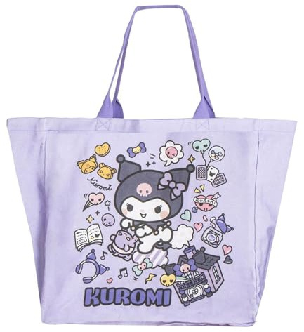 Hello Kitty Kuromi XL Einkaufstasche, wiederverwendbar, groß, für den täglichen Einkauf – Hello Kitty Kuromi XL Einkaufstasche für Supermarkt und den täglichen Gebrauch
