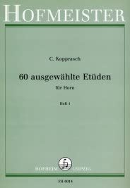 Hofmeister KOPPRASCH C. - Estudios Selectos (60) Vol.1 para Trompa (Gumbert/Frehse)
