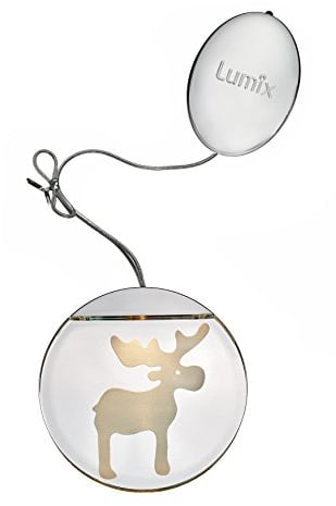 Lumix® LED Deco Light Elch Rentier inkl. Batterien Acrylglas Warmweiß Weihnachtsdekoration Leuchttaler Christbaum Fenster 10cm 76103