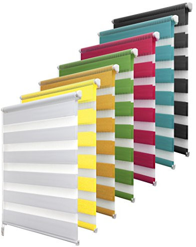 Garduna Doppelrollo Klemmfix ohne Bohren - 100 x 150 cm Grün Pastell - Duo-Fenster-Rollo mit Klemmträger