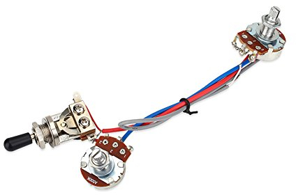 Kit cableado Circuito de Guitarra Interruptor precableado 1 Volumen 1 Tono Interruptor basculante 3 vías 500K para Guitarra LP eléctrica de Doble Circuito electrónico