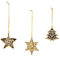 12 Stück Metall Weihnachtsanhänger Schneeflocke Stern Tannenbaum Gold Christbaumschmuck zum Aufhängen