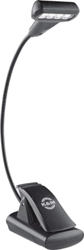K&M 12272 Notenpultleuchte 4 LED T-Model FlexLight Schwarz - Befestigung per Clip - 3000 Kelvin, 32 Lumen