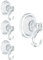 WOVTE Suction Hooks, 4 Packs Powerful Push and Lock Vacuum Multi-Purpose Suction Hanger Heavy Duty Max Holding 3KG for Bathroom,Kitchen Hanging Suction