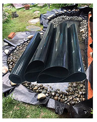 Teichfolien Zuschnitt HDPE Teichfolie Gartenteichfolie Schwarz 0.2MM Wasserdicht Flexibel Schwimmteich Folie Teichplane für Schwimmteich Teichbau,Garten Teichzubehör Wasserbecken (5×5m)