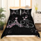 Parure de lit Tour Eiffel 220x240cm Paris Chic Parure de lit, Housse de Couette thème Romantique pour garçons Filles Enfants Adolescents Noir Rose Moderne Style français literie
