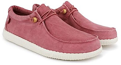 WALK IN PITAS | WP150 WALLABI Washed | Mocasines de Hombre | Náuticos Casual | Zapatillas de Verano | Zapatos Casuales | Zapatos Walkinpitas | Rojo Fresa 39