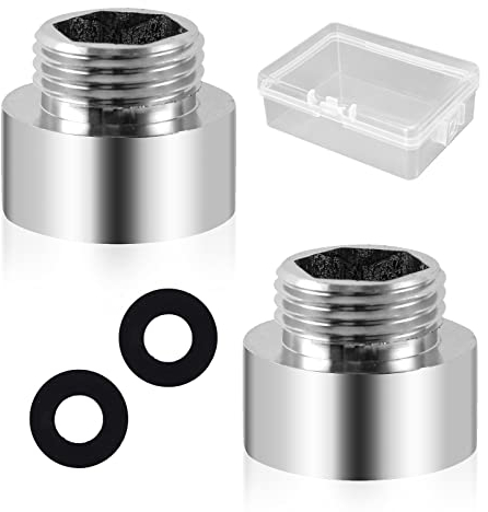 2 Stück Reduzierstück 3/4 zoll auf 1 zoll AG/IG für Brauseschläuche Verchromter Adapter aus Messing Reduzierung mit 1 Durchsichtige Boxen Kunststoff 77 * 56 * 27mm Außengewinde X Innengewinde Messing