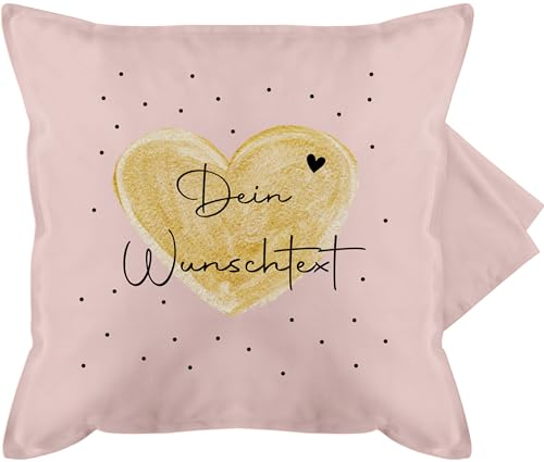 Kissenbezug - Aufdruck selbst gestalten - Dein Wunschtext I Geschenk personalisiert I Weihnachten I Vatertag I Muttertag I Geburtstag - 50 x 50 cm - Hellrosa - Geschenke lebenspartner