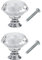 Yesmin Crystal Door Knobs,2 Pcs 30MM Crystal Drawer Carbinet Door Handle Puller with Screws for Home Kitchen Office Drawer Cupboard Closet-Silvery
