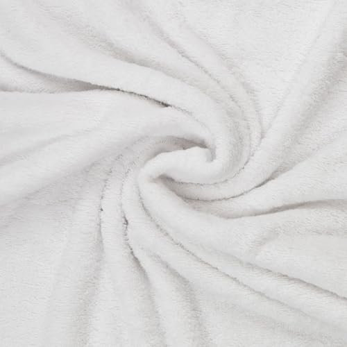 Weicher Frottierstoff Meterware – 22 Farben | Schlingenfest & Öko-Tex 100 | Ab 50 cm | 340 g/m² | Für Babyartikel, Bademäntel, Handtücher, Wickelunterlagen & mehr (weiß)