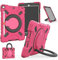 NLR FUN Étui de Protection Antichoc 4 Couches pour iPad 9e/8e/7e (iPad 10,2 2021/2020/2019) et iPad Air 3e (10,5 iPad Air 2019), avec Béquille/Poignée, Porte-Crayon, Bandoulière (Rose)
