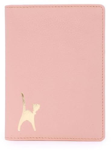 Catwalk Collection Handbags - Damen Leder Reisepasshülle Klein - Reisepass Organizer Hülle für Reise - RFID Schutz - mit Geschenkbox - Skye - Rosa